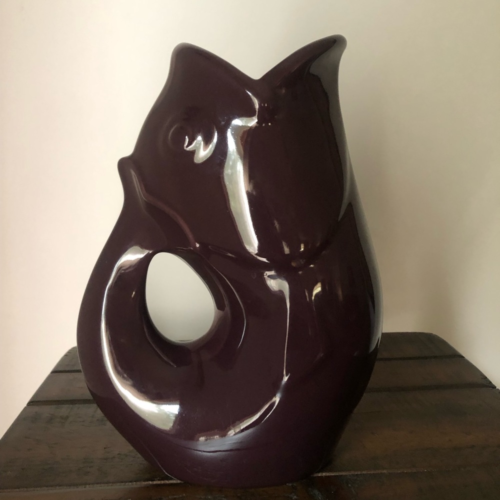 Mulberry Merlot Gurgle Pot Fish Pitcher